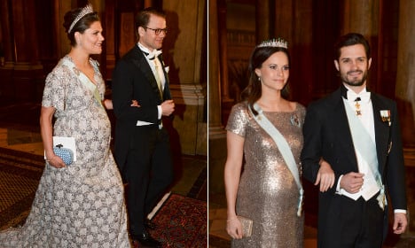 Swedish princesses show off double royal baby bumps