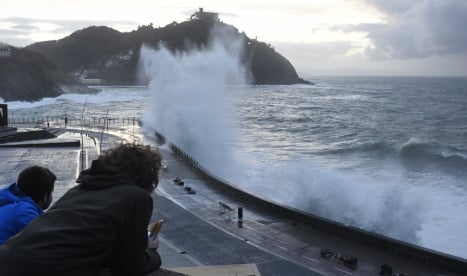 Toddler swept off beach by giant wave in northern Spain