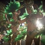 <b>Carnival of Santa Cruz de Tenerife.</b> Dancers parade in the streets on the island of Tenerife. Music and costumes inspired by Caribbean and Brazilian traditions could be heard and seen throughout the fest.Photo: Desiree Martin/AFP.