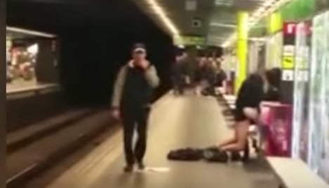 Couple caught on camera having sex on metro platform