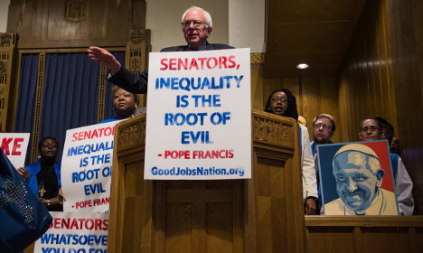 'He's a beautiful man': Bernie Sanders meets Pope Francis