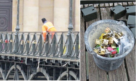 Paris makes love-lock bridge even more love-lock proof