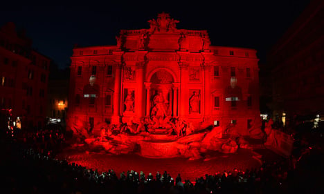 Trevi runs red with 'blood' of persecuted Christians