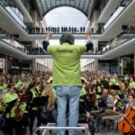 Berlin mall occupied by 1,000-strong ‘flashmob orchestra’