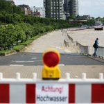 The Rhine breaks its banks in Cologne, North Rhine-Westphalia, on Thursday.Photo: DPA