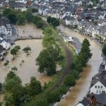 The River Ahr burst its banks in Dernau in Rhineland-Palatinate on Thursday.Photo: DPA