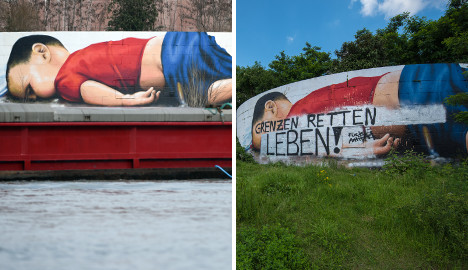 Mural for dead refugee boy vandalized in Frankfurt