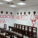 University chapel desecrated with pro-abortion graffiti
