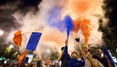 French take to streets to party after beating Germany