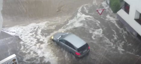 Severe storms leading to flooding in Tirol