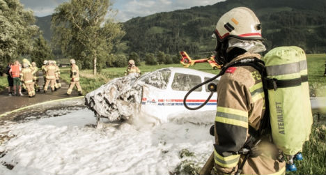 Four survive plane crash and fire in Austria