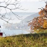 A hiker near Hödingen, Baden-Württemberg looks out over Bodenssee (Lake Constance).Photo: DPA.