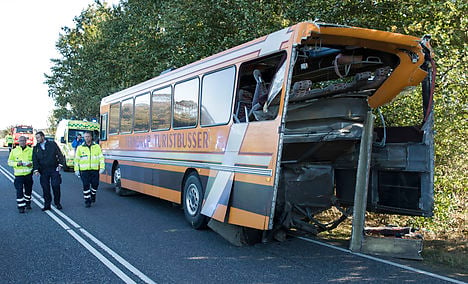 16 refugee kids hurt as bus hit by lorry in northern Denmark