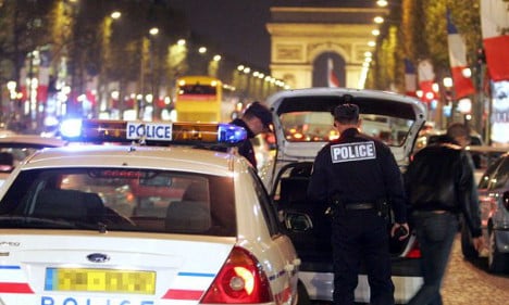 Stressed-out French police protest on Champs-Elysées