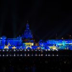 Dresden shows its support for the EU, as its distinctive golden stars and blue background are beamed across the Elbe.Photo: DPA
