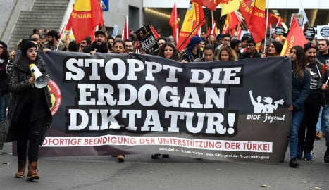 Kurds march against Erdogan in Germany and France