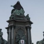 Identitarian group veils Maria Theresa statue