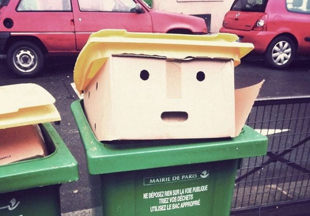 IN PICTURES: Paris bin that looks like Donald Trump becomes internet sensation