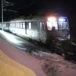 Train smashes into car in snow on Swiss railway line