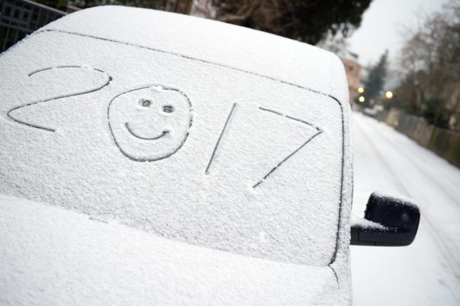 Snow falls across Germany to ring in the New Year