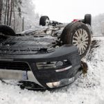 The snow wreaked havoc across Germany, overturning this car in Mecklenburg-Western Pomerania.Photo: DPA