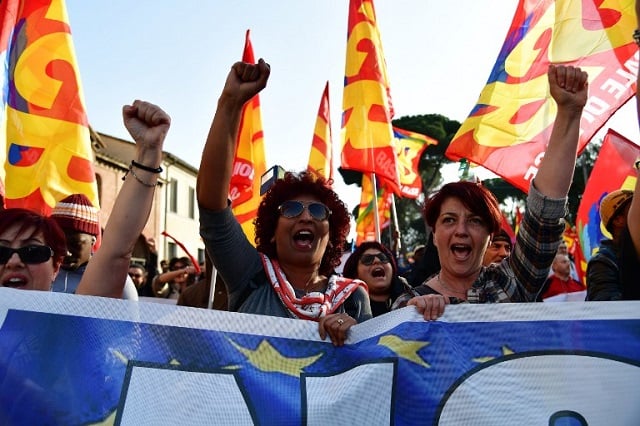 IN PICTURES: Politicians and protesters over the weekend in Rome