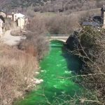 Alarm after river in Pyrenees turns fluorescent green