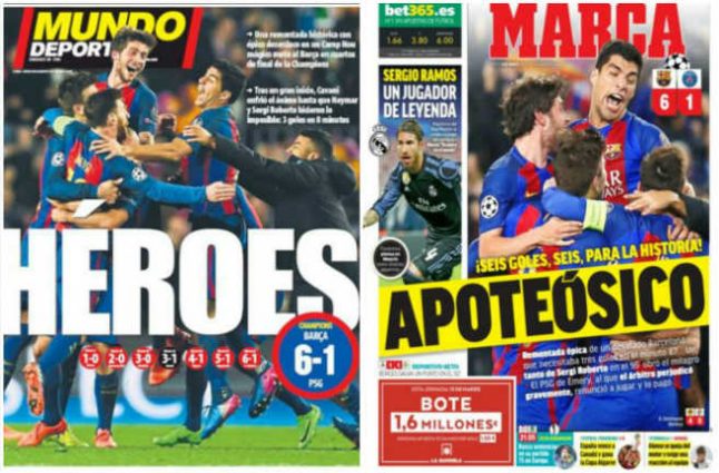 Reaction: Spanish press hails Barcelona 'legends'
