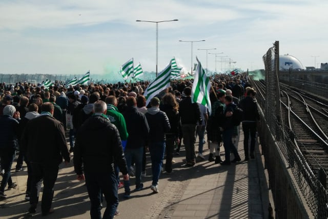 In pictures: Thousands of football fans join epic march through Stockholm