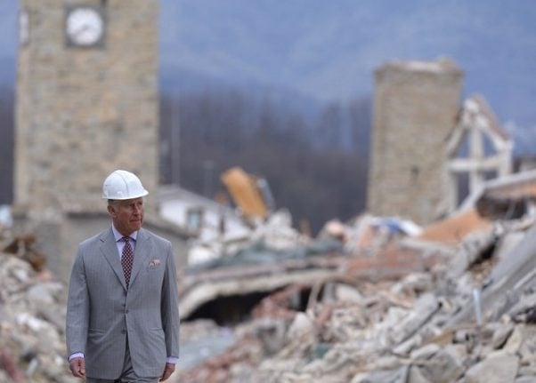 IN PICTURES: Prince Charles in Italy's quake-damaged towns
