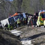 Three dead as bus carrying school children crashes in northern Sweden