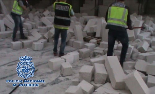 Spanish police seize half a tonne of cocaine hidden in bricks