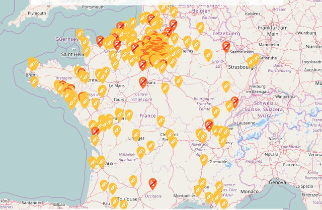 Interactive map: Where in France the petrol stations are running dry