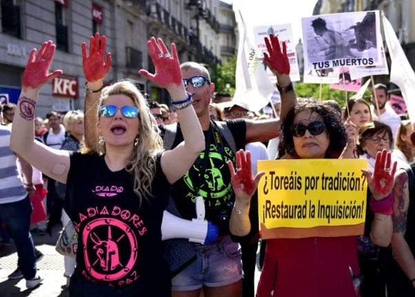'Torture isn't culture': Thousands protest bullfighting in Madrid