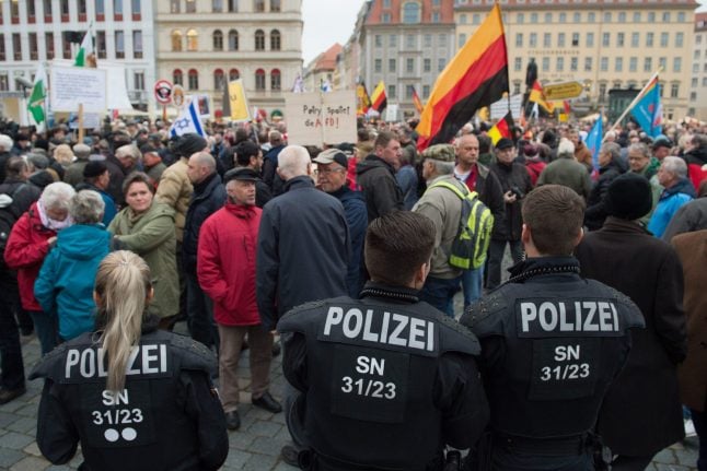 AfD and anti-Islam Pegida group hold side-by-side rallies for first time