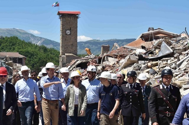 Canadian PM Trudeau meets Italy's earthquake survivors