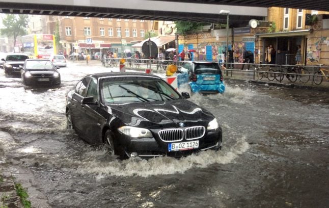 Torrential rain swamps Berlin’s streets, stretches firefighters to limits