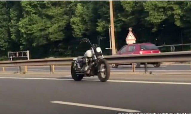 VIDEO: Mystery of riderless 'ghost motorbike' on motorway near Paris is solved