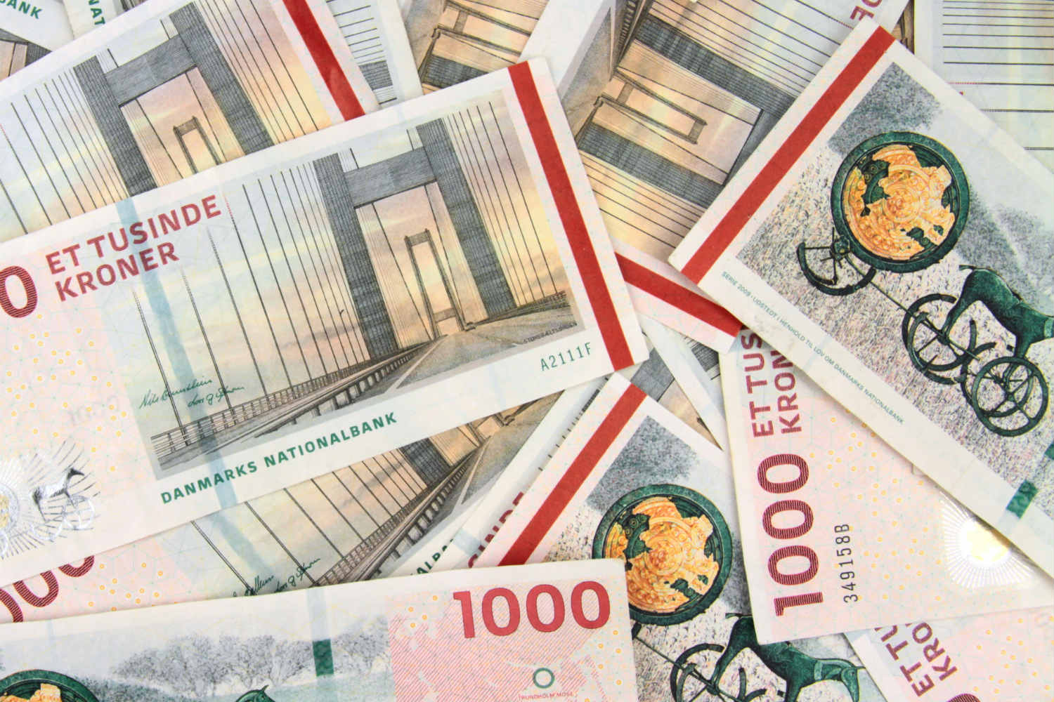 Scrap 1 000 Krone Note Danish Party