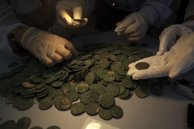 "Milestone" treasure of ancient Roman coins found at mining site