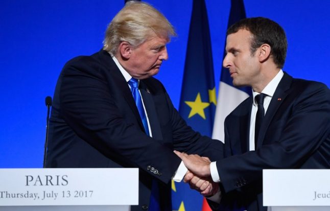 Trump lauds Macron and France and its 'unbreakable ties' with the US