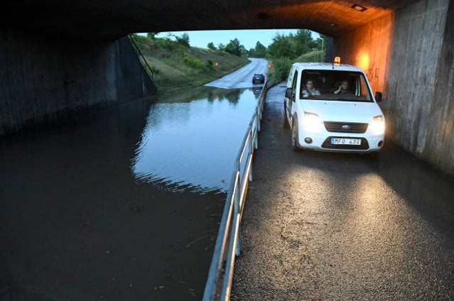 In pictures: Heavy rain causes flooding in southern Sweden
