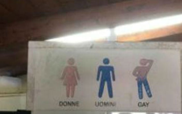 Hotel with separate gay toilet icon causes uproar