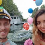 Honeymooners pedalboat down River Seine from Paris to Normandy coast