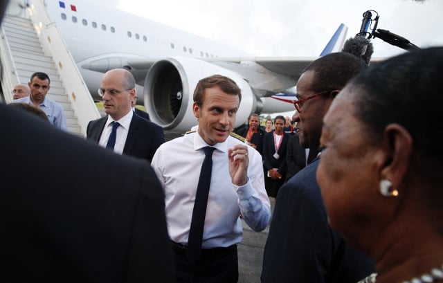 ‘Returning life to normal is the absolute priority’: Macron visits Caribbean in wake of Hurricane Irma