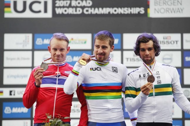 Cycling: Sagan wins historic third straight world title in Norway