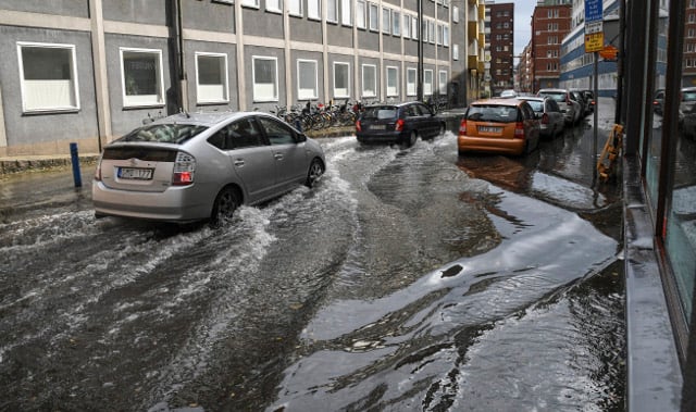 In pictures: Storm floods basements and shops in Malmö
