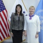 Swedish foreign minister Wallström holds first meeting with US ambassador to UN Haley