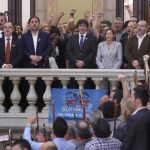 Puigdemont urges supporters to remain peaceful after independence declaration