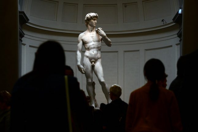 Serial Spanish nudist strips off in front of Michelangelo's David